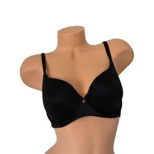 VICTORIA'S SECRET 38B Body By Victoria Lightly Lined Demi Bra Smooth Solid Black
